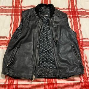 Leather biker vest Crank and Stroker size L